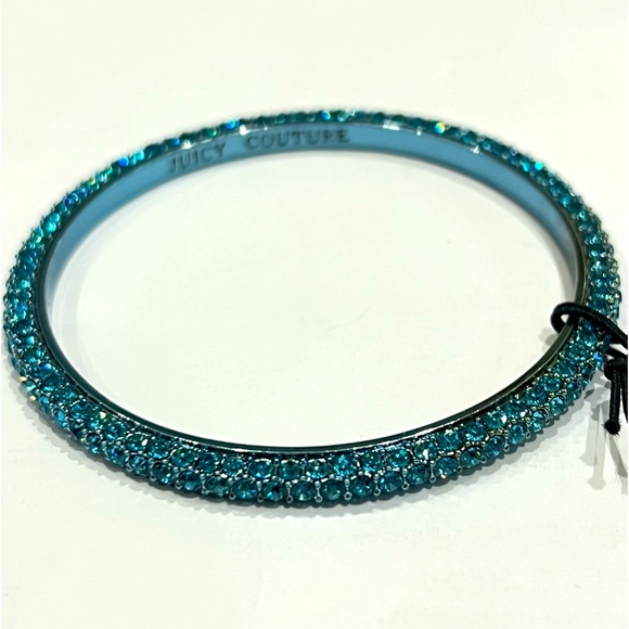 Juicy Couture Jewelry - NWT Juicy Couture Colorful Pave Bangle—Aquamarine Blue